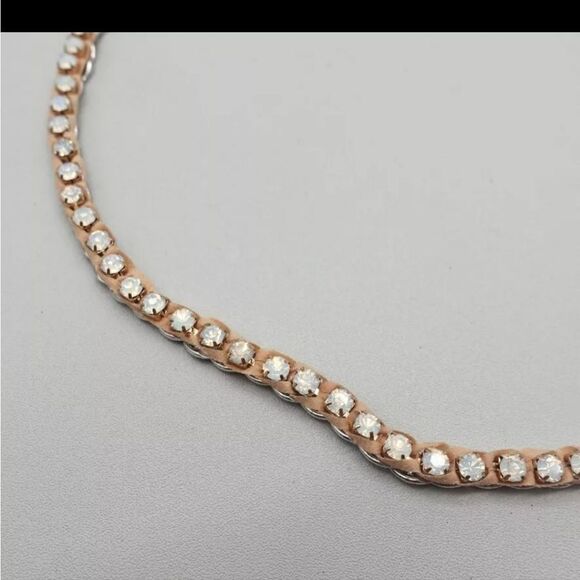 LOFT Necklace Rhinestone Chain Multicolor Station Beads 26" Costume Jewelry - Picture 14 of 16